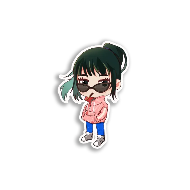 Cool Anime Girl Chibi Sticker