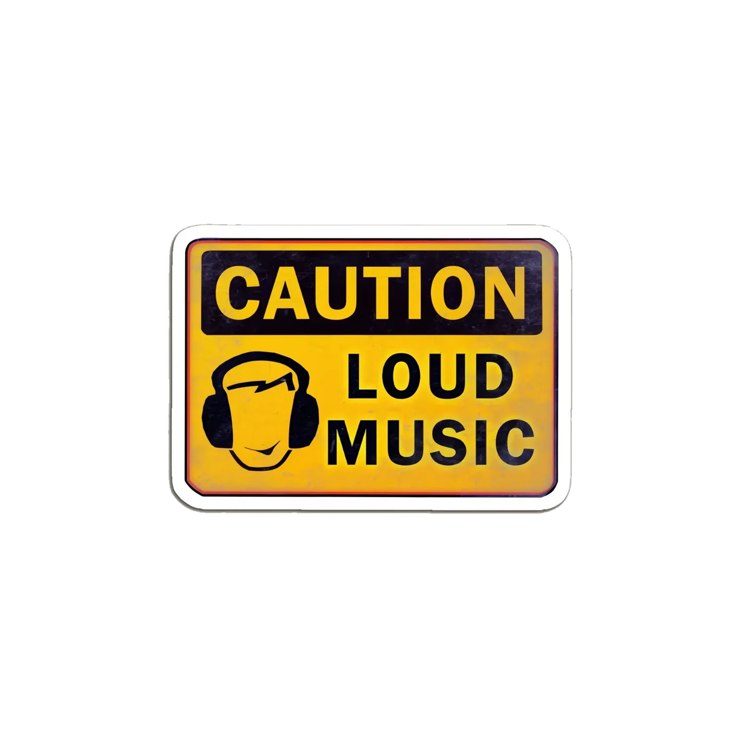 Caution Loud Music Warning Sign Sticker