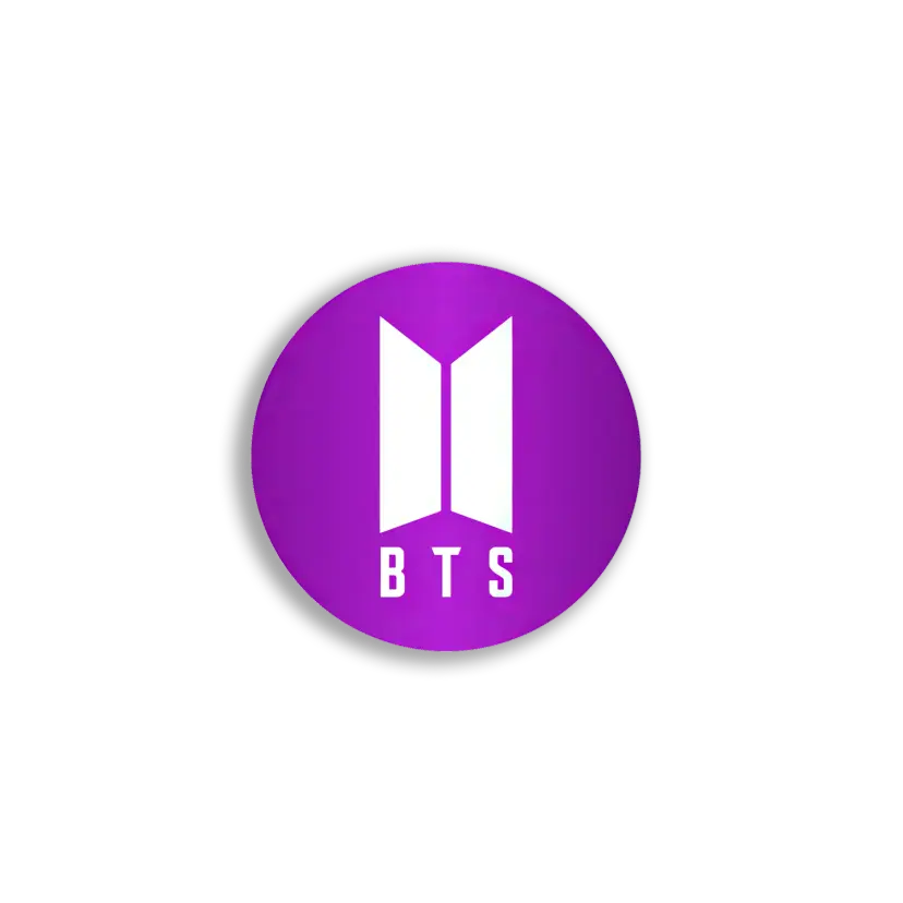BTS Logo Purple Circle Sticker