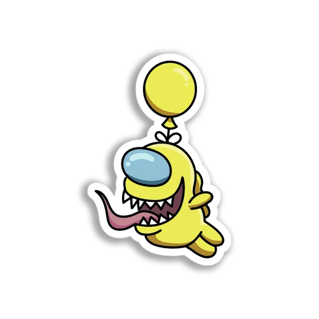 Yellow Among Us Impostor Sticker