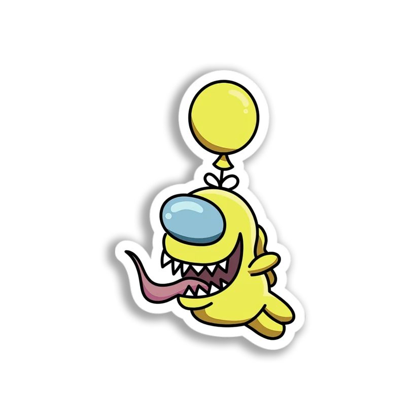 Yellow Among Us Impostor Sticker