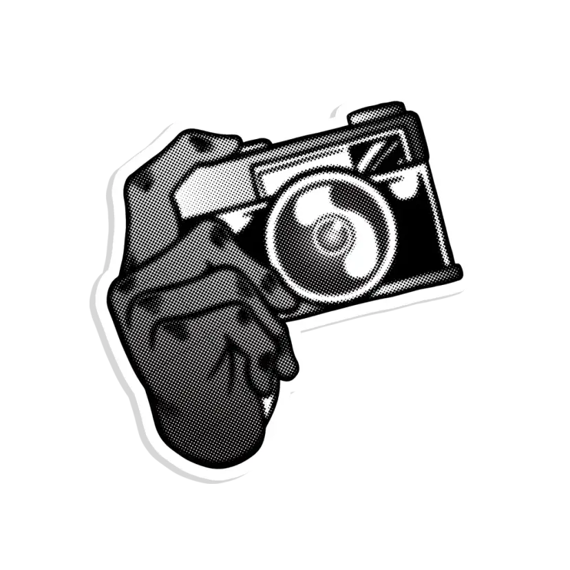 Pixelated Monochrome Camera Sticker