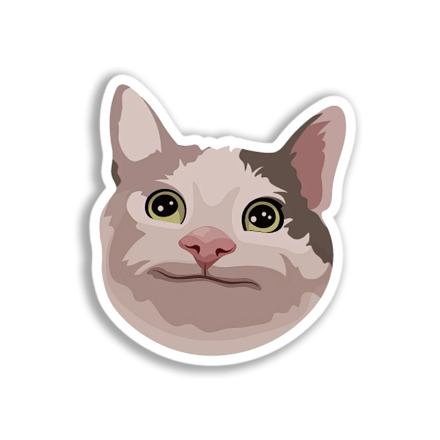 Smug Cat Face Sticker