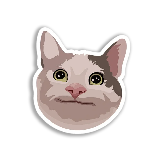 Smug Cat Face Sticker