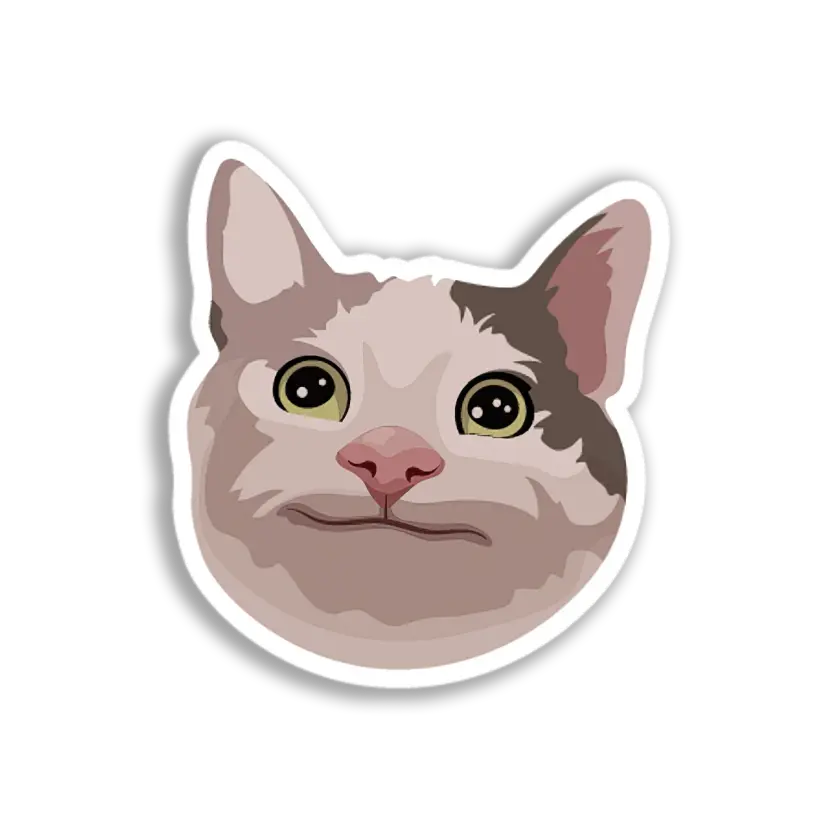 Smug Cat Face Sticker