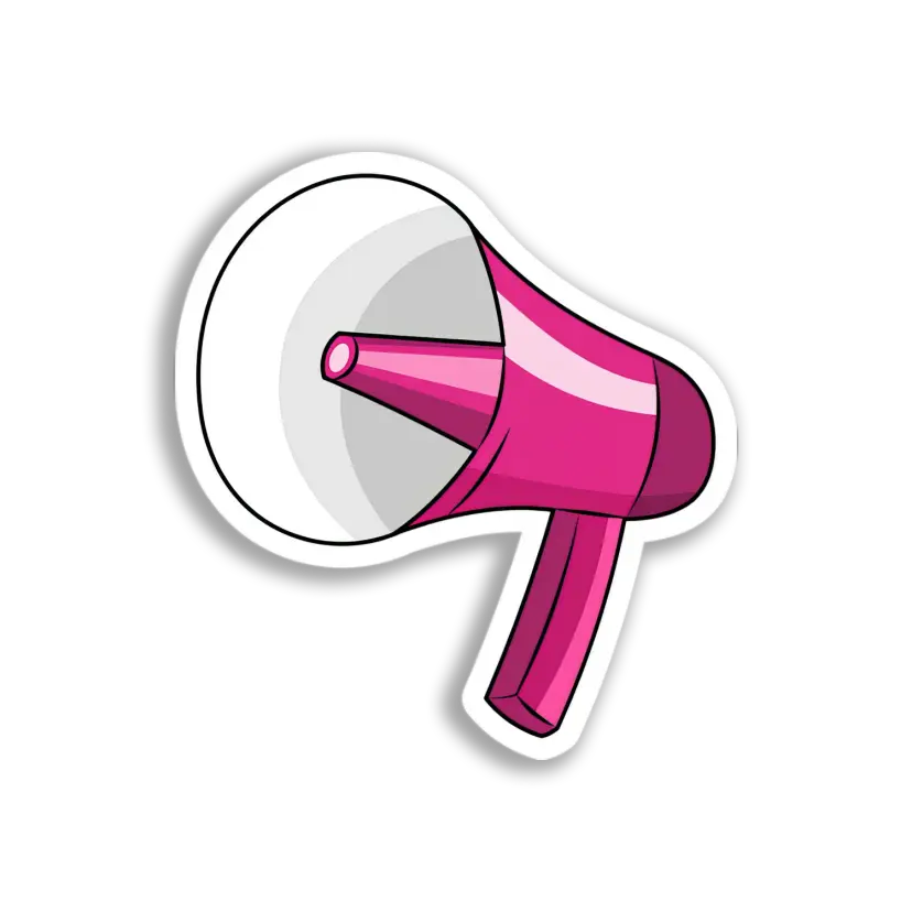 Pink Megaphone Sticker