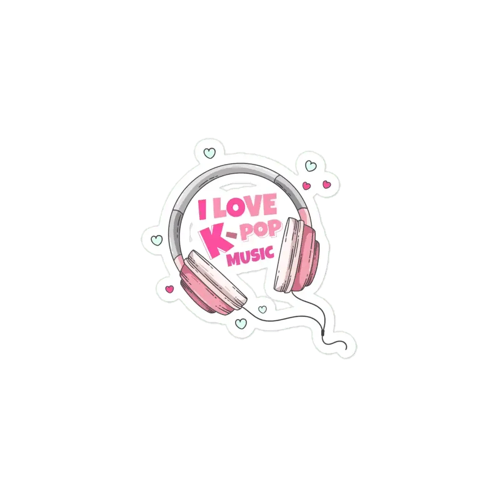I Love K-pop Music Sticker