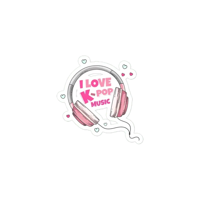 I Love K-pop Music Sticker