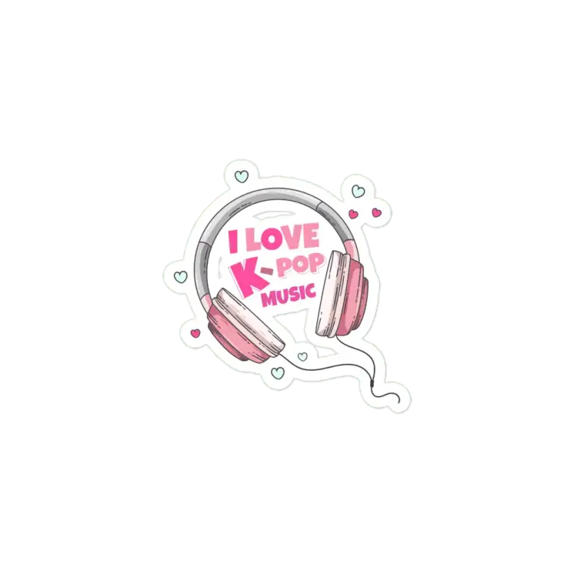 I Love K-pop Music Sticker