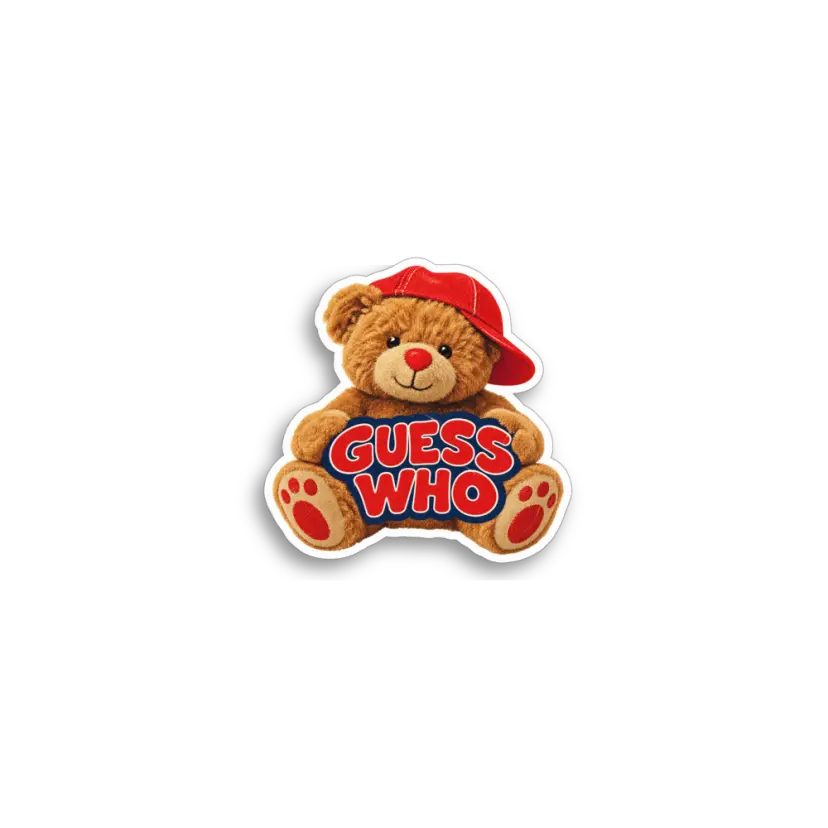 Guess Who Bear Sticker