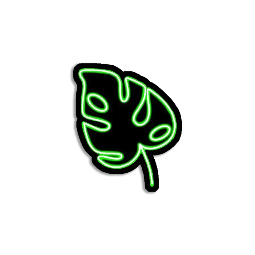 Neon Leaf Sticker