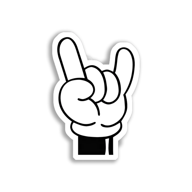 Rock On Hand Sign Sticker