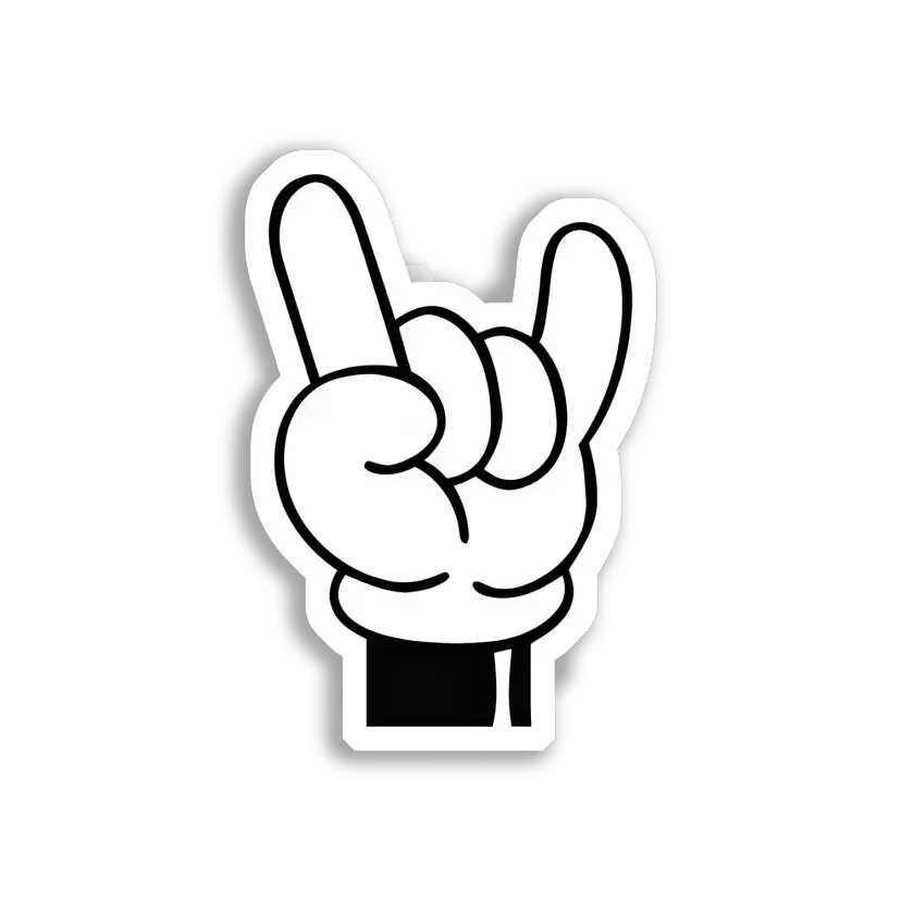 Rock On Hand Sign Sticker