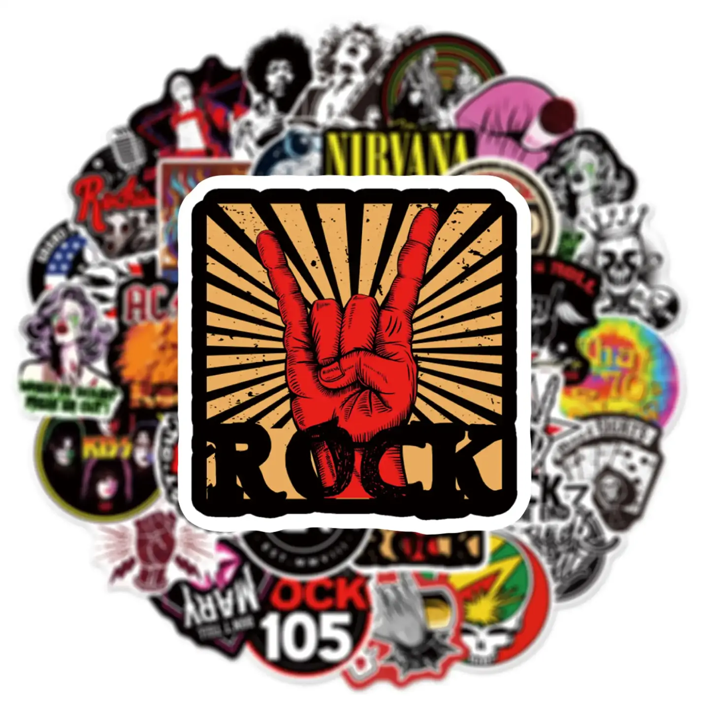 Rock Band Pop Cartoon Graffiti Stickers Pack of 50