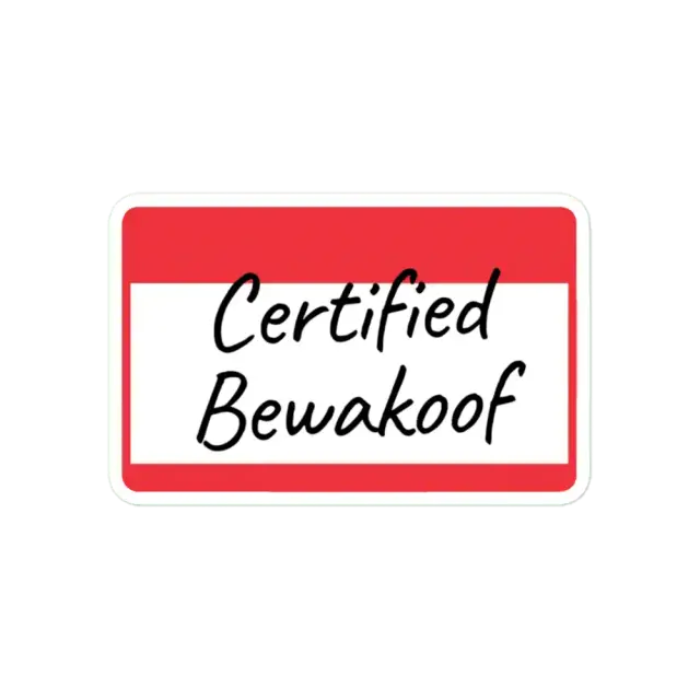 Certified Bewakoof Sticker