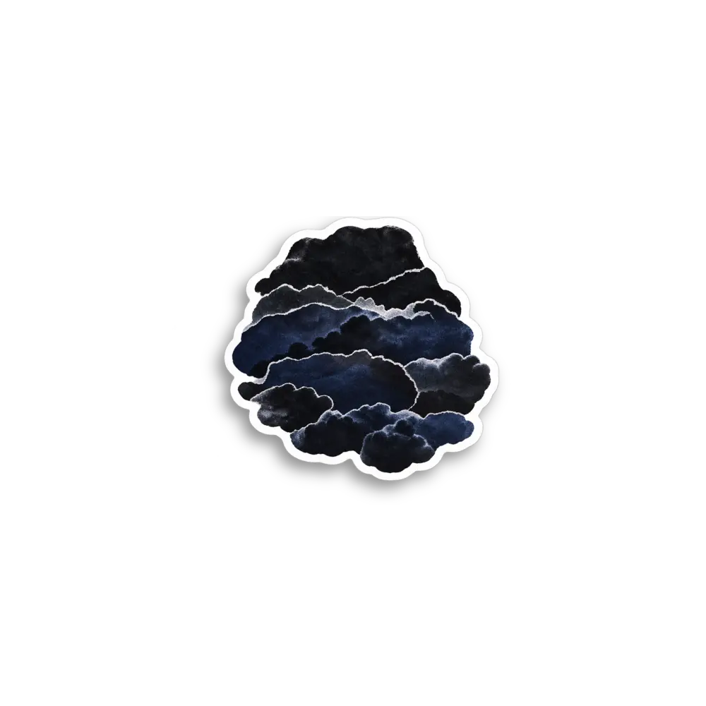 Dark Blue Cloud Sticker
