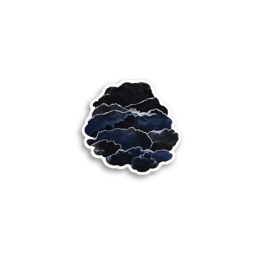 Dark Blue Cloud Sticker