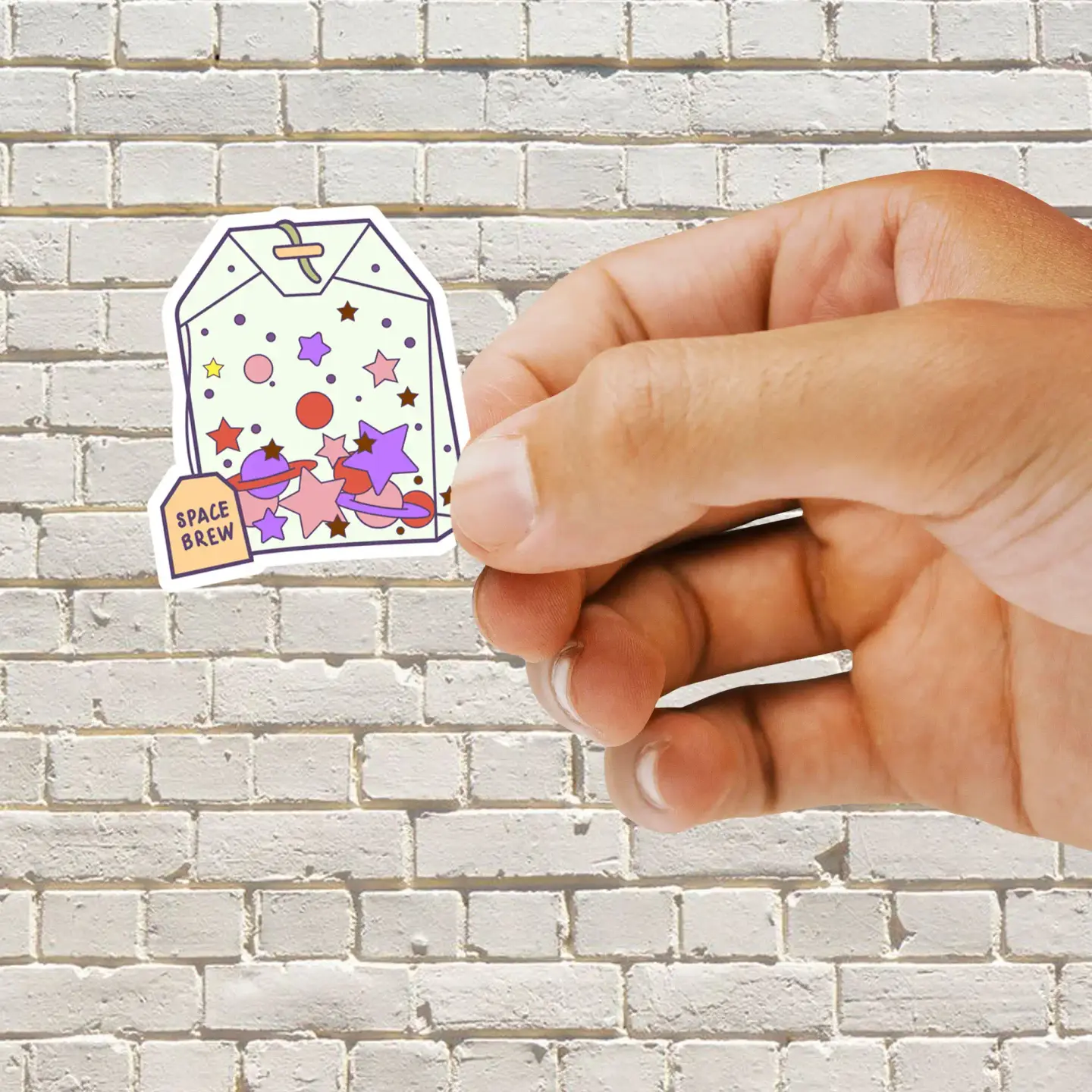 Space Brew Tea Bag Sticker