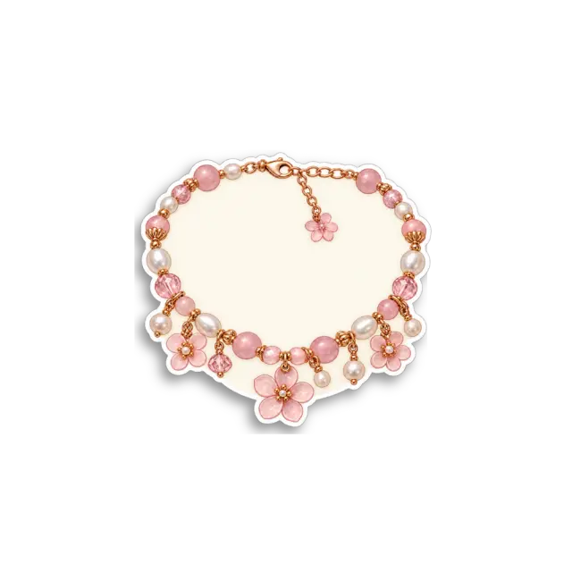 Pink Beaded Necklace Sticker