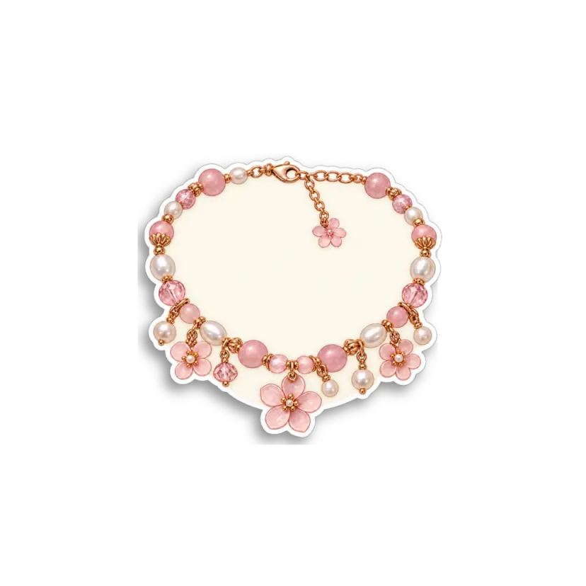 Pink Beaded Necklace Sticker