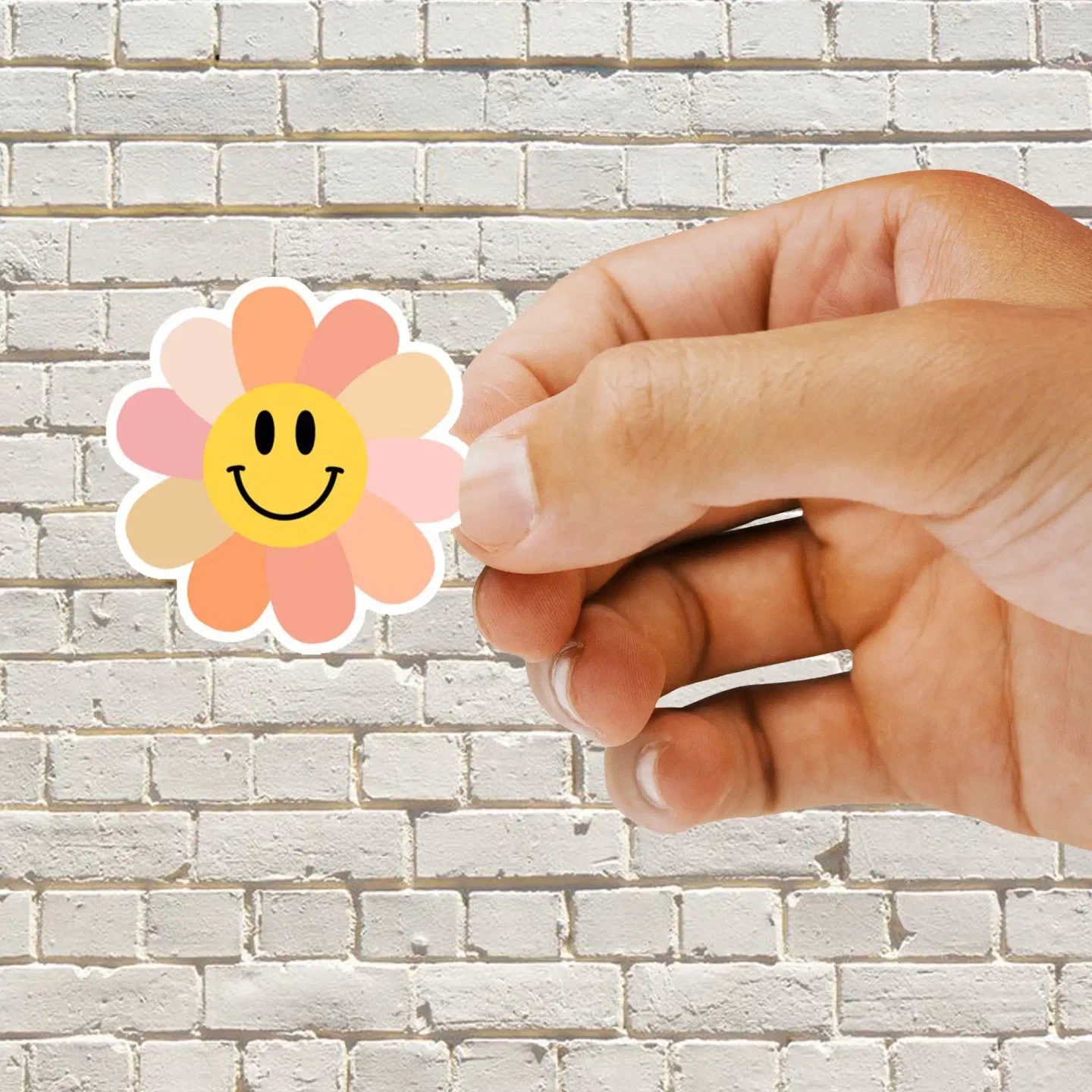 Boho Smiley Flower Sticker