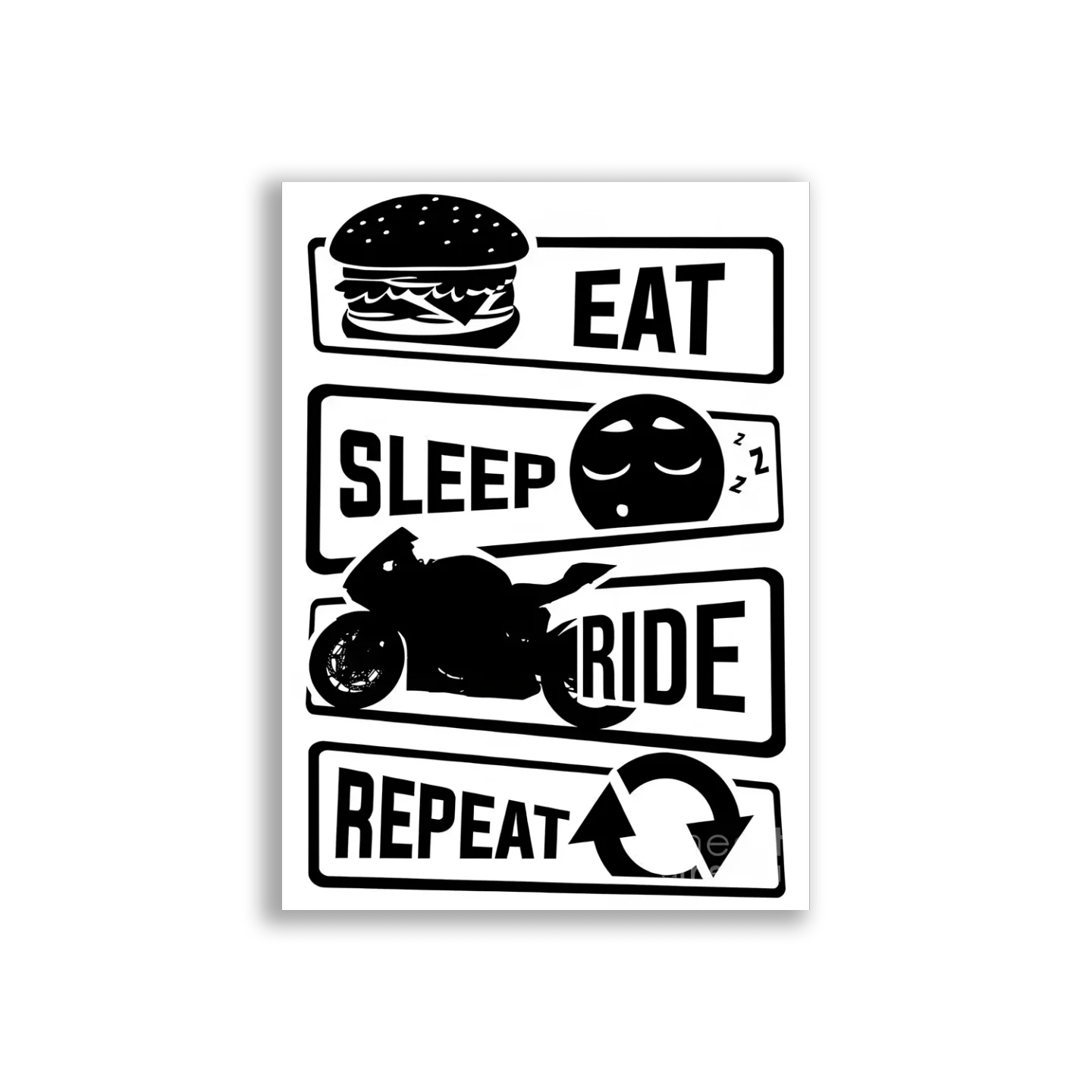 Eat, Sleep, Ride, Repeat Car Sticker