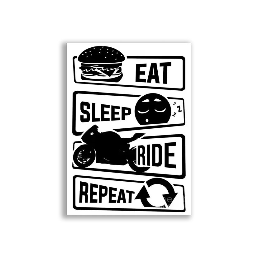 Eat, Sleep, Ride, Repeat Car Sticker