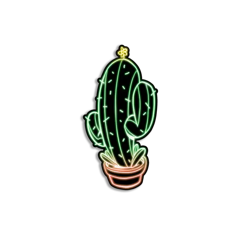 Neon Cactus Sticker