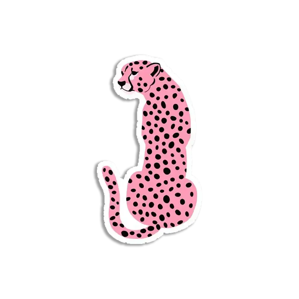 Pink Cheetah Leopard Sticker