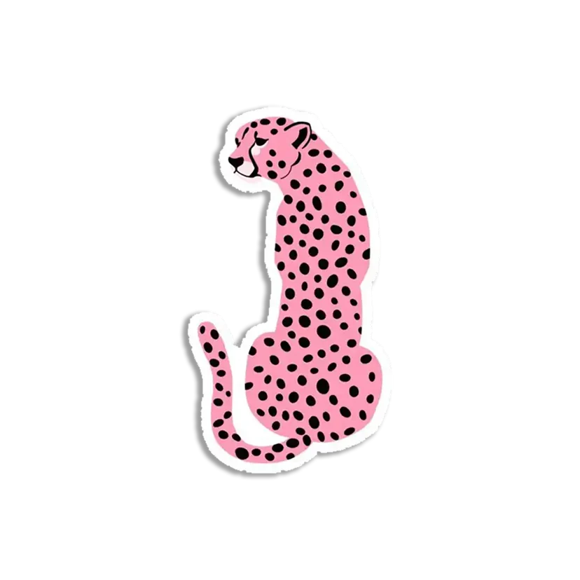 Pink Cheetah Leopard Sticker