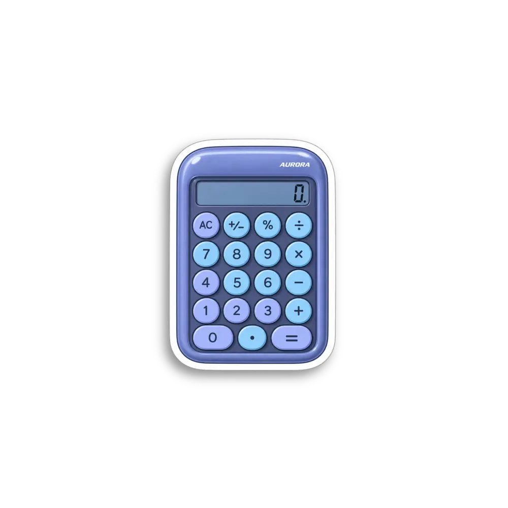 Blue Calculator Sticker