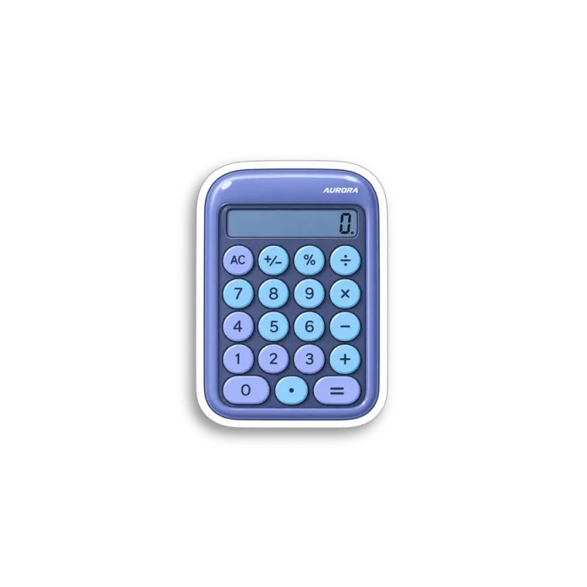Blue Calculator Sticker