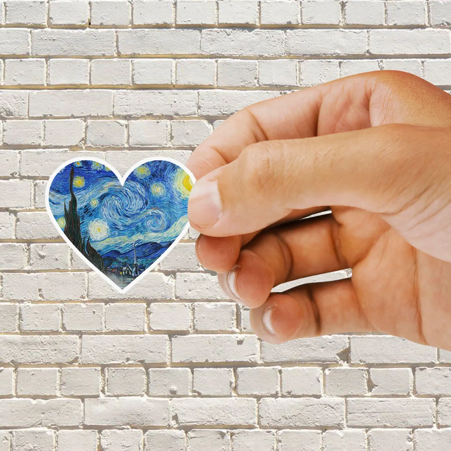 Vintage Heart Starry Night Sticker