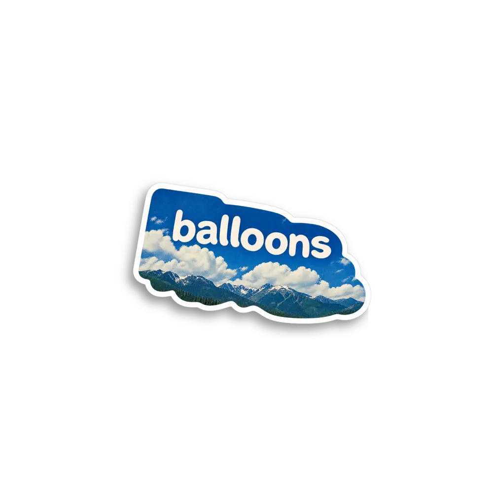 Balloon Mountains Sticker