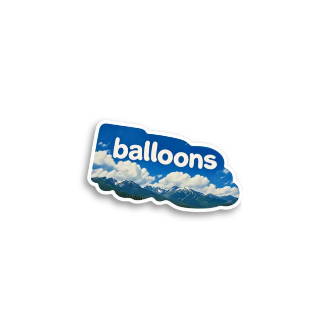 Balloon Mountains Sticker