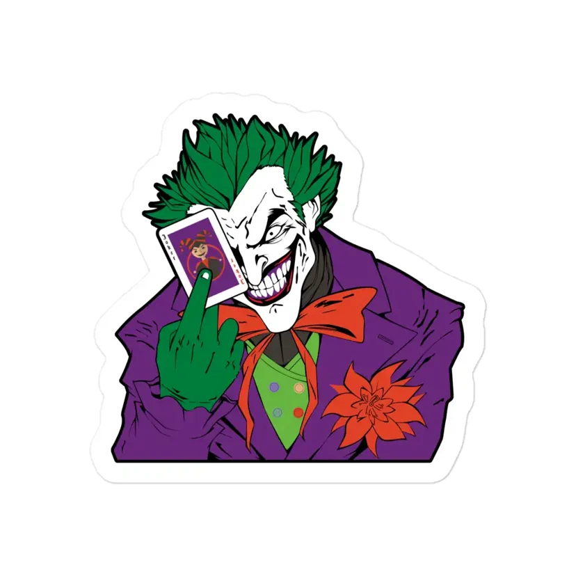 Joker with a Card Sticker