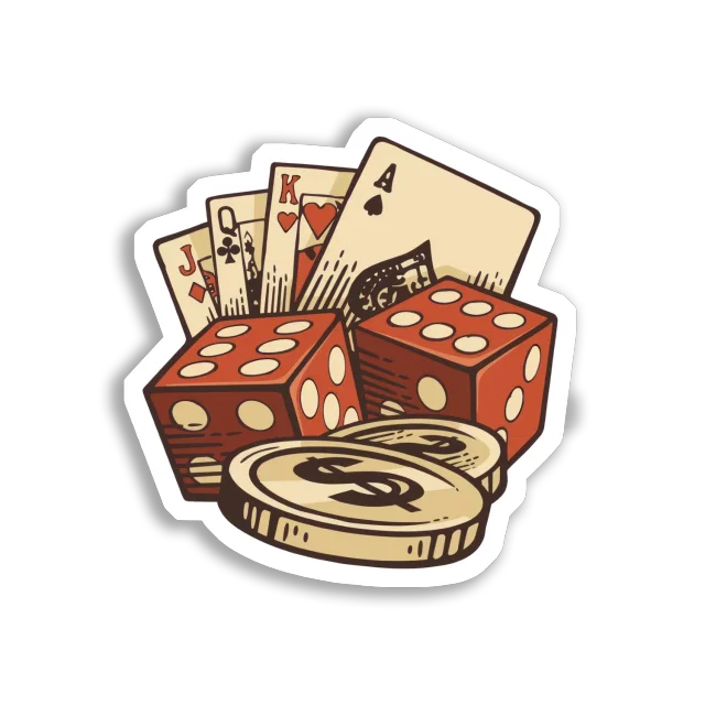Jack, Queen, King, and Ace of Gambling Sticker