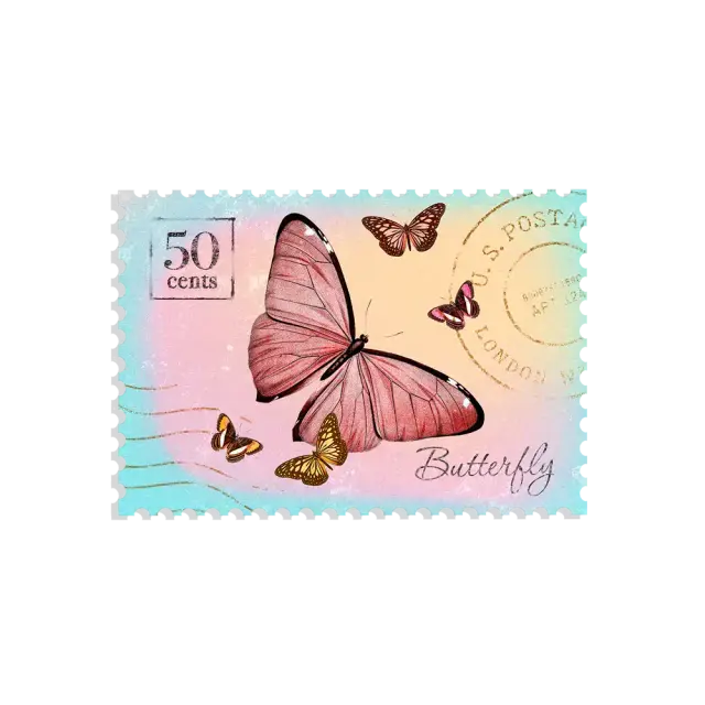 Butterfly Stamp Sticker