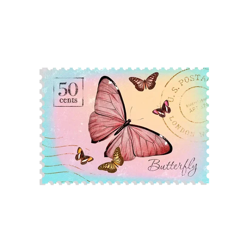Butterfly Stamp Sticker