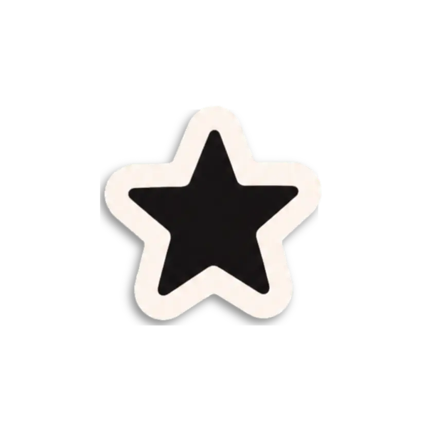 Single Black Star Sticker