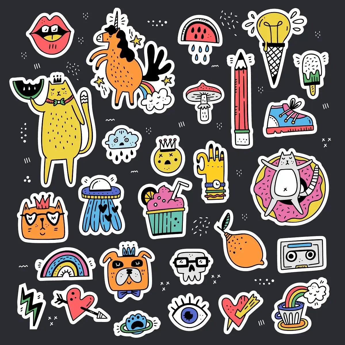 Girl Fashion Patch Stickers