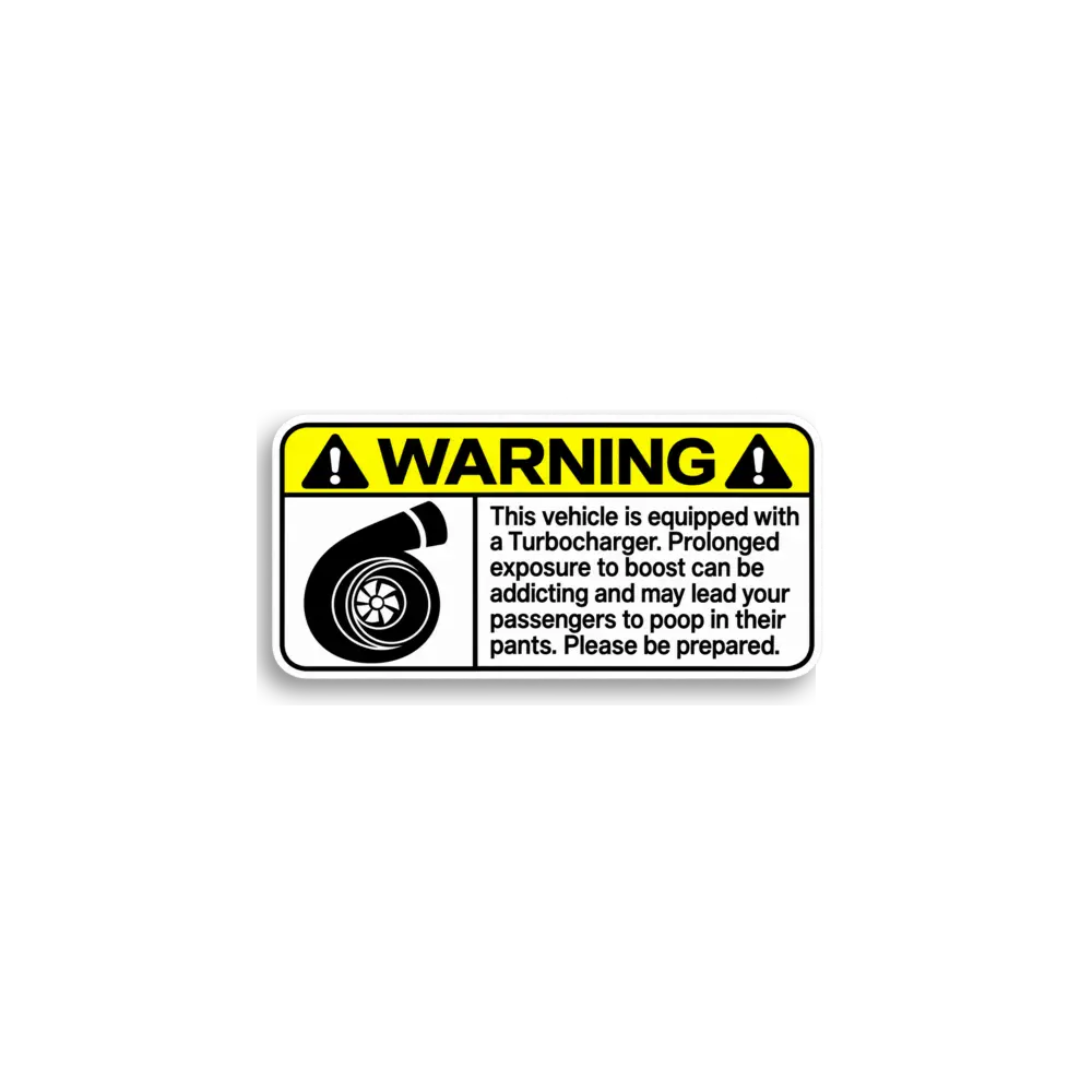 Turbo Warning Yellow Sticker