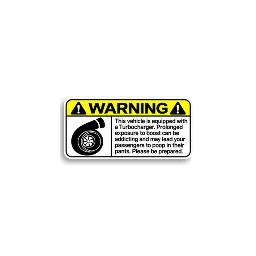 Turbo Warning Yellow Sticker