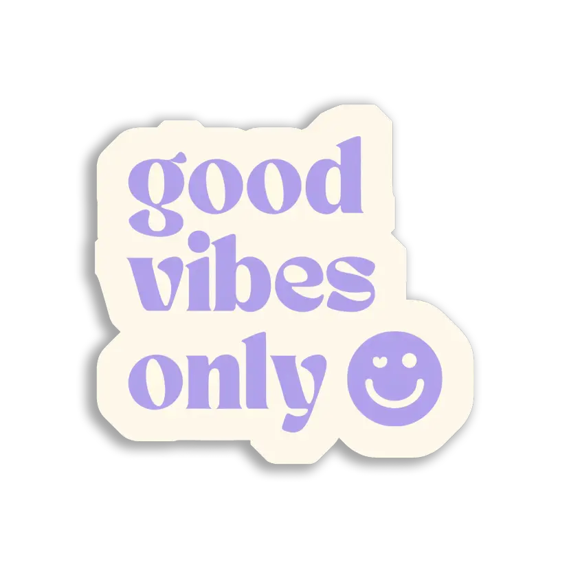 Good Vibes Only Smiley Face Sticker