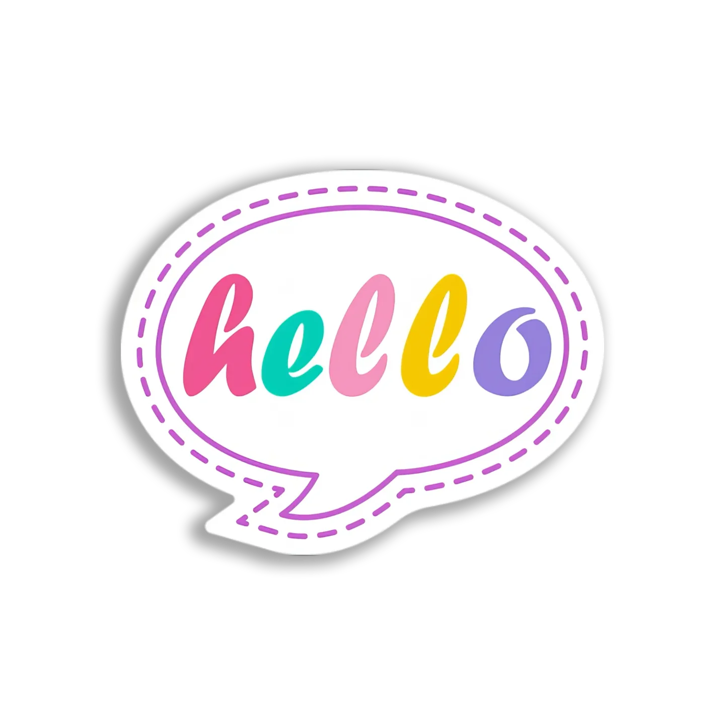 Colorful Hello Speech Bubble Sticker