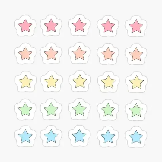 Pastel Star Stickers