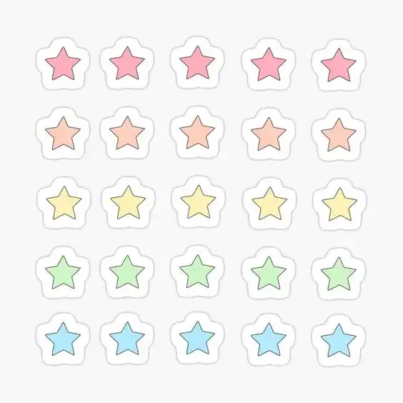 Pastel Star Stickers