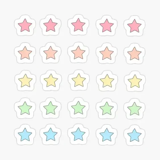Pastel Star Stickers