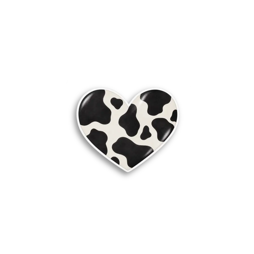 Cow Pattern Heart Sticker