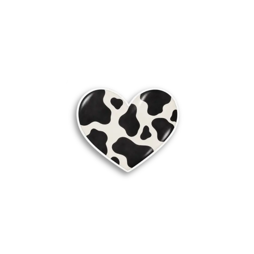 Cow Pattern Heart Sticker